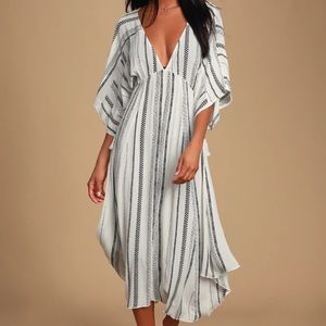 Lulu’s Black & White Striped Swim Cover Up